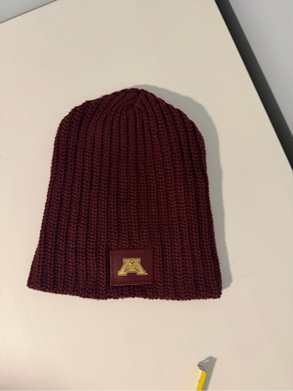 Love Your Melon The U University of Minnesota Maroon Knit Beanie Gold M